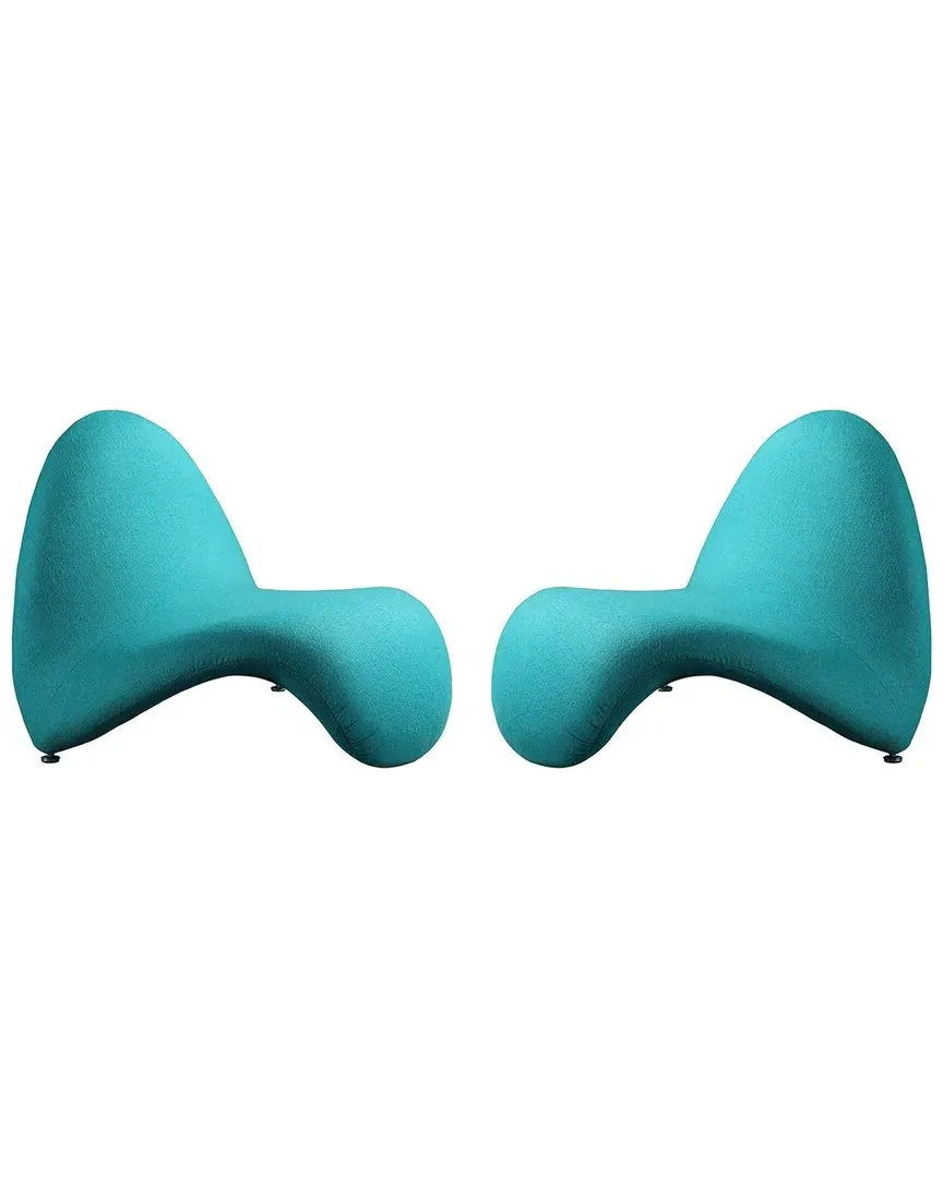 MoMa Set of 2 Accent Chairs - Teal, Metal