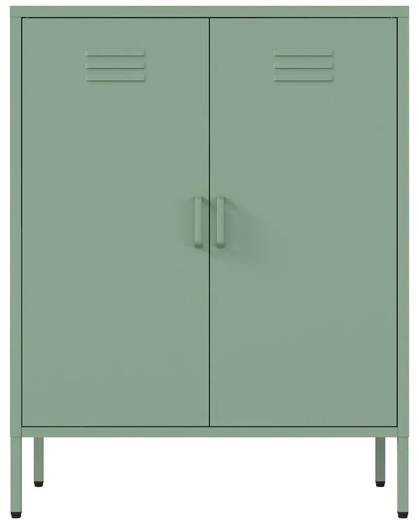 Naomi Accent Cabinet with 3 Adjustable Shelves - Green, Steel