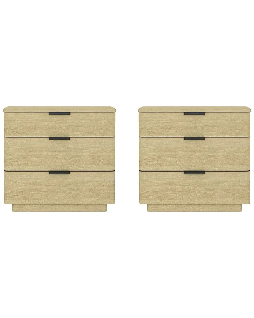 Payton 3-Drawer Nightstand - Natural Oak, MDF