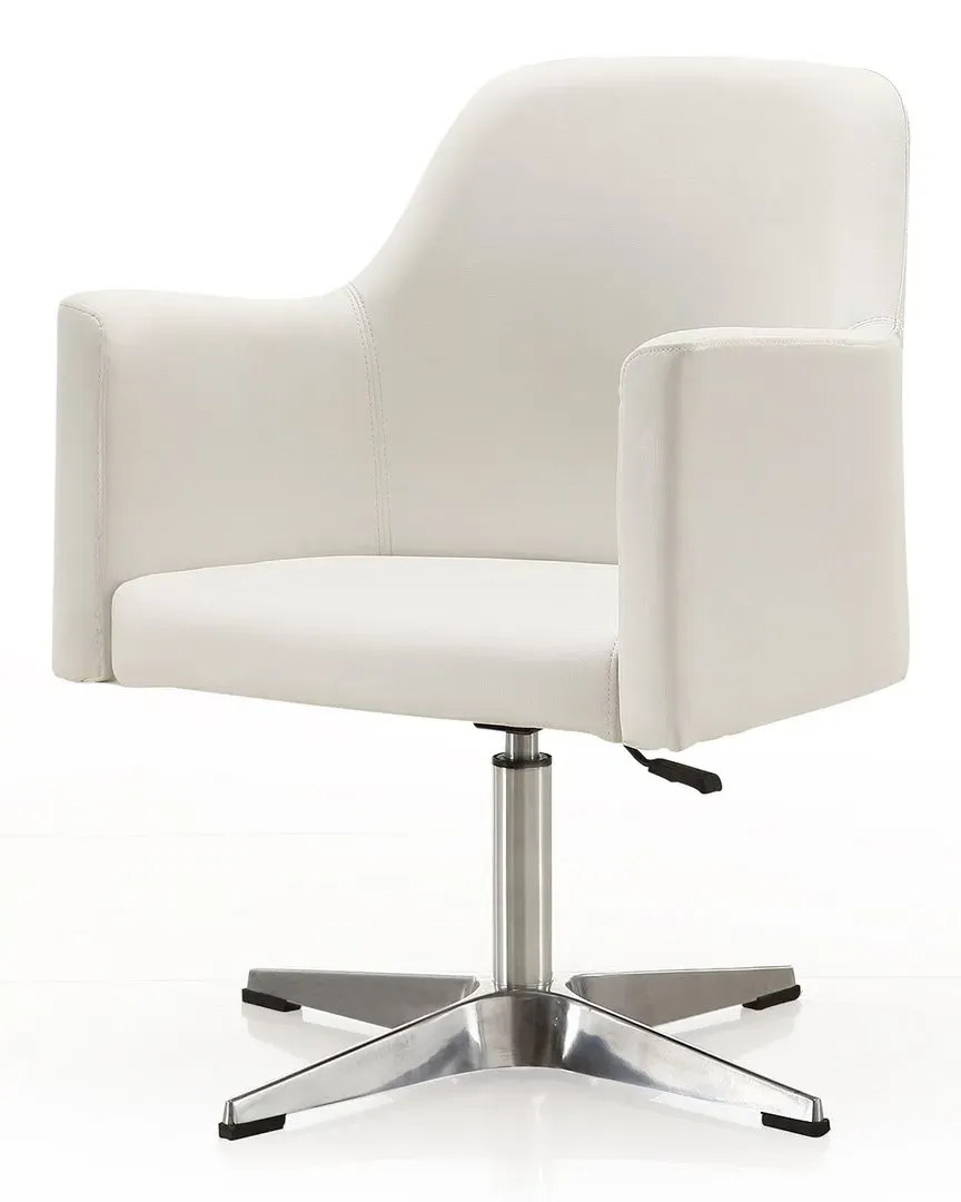 Pelo Set of 2 Adjustable Height Swivel Accent Chairs - White