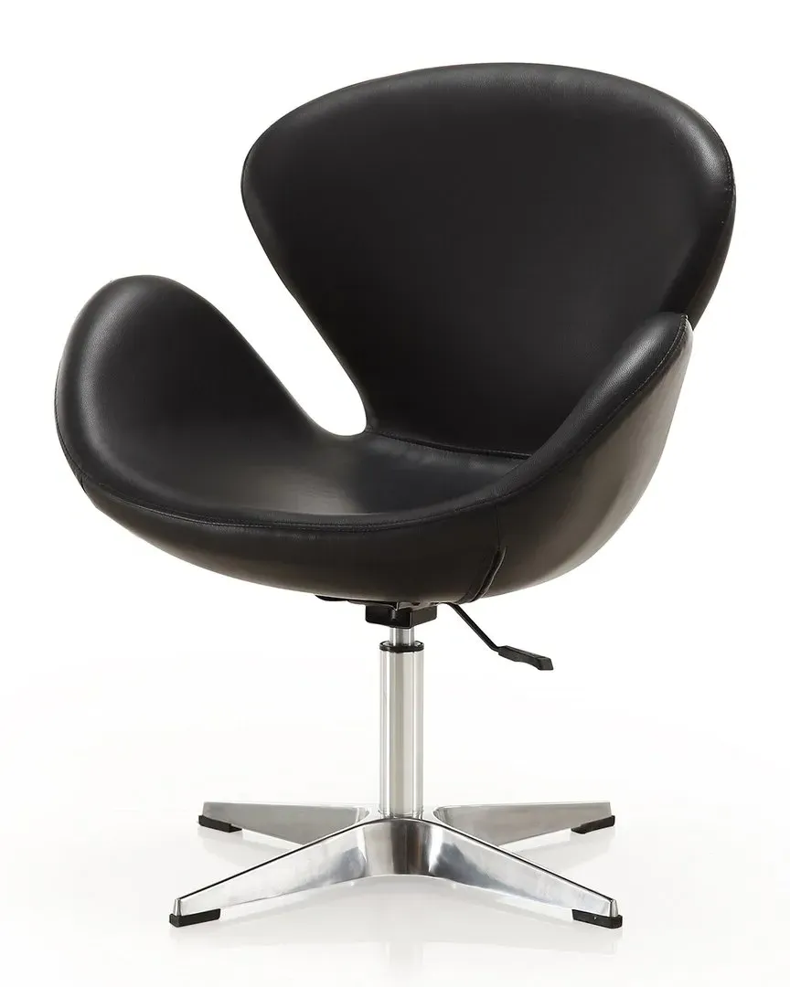 Raspberry Set of 2 Adjustable Swivel Chairs - Black, Metal image