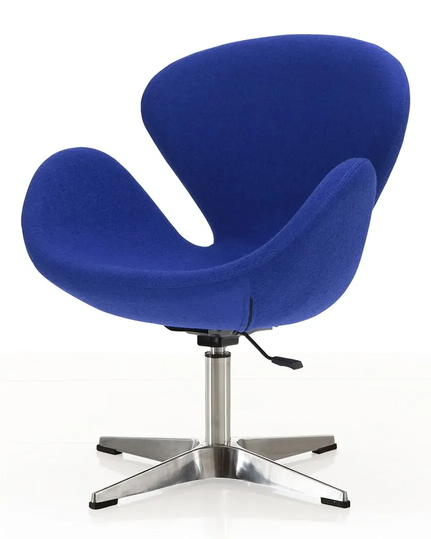 Raspberry Set of 2 Adjustable Swivel Chairs - Blue, Metal