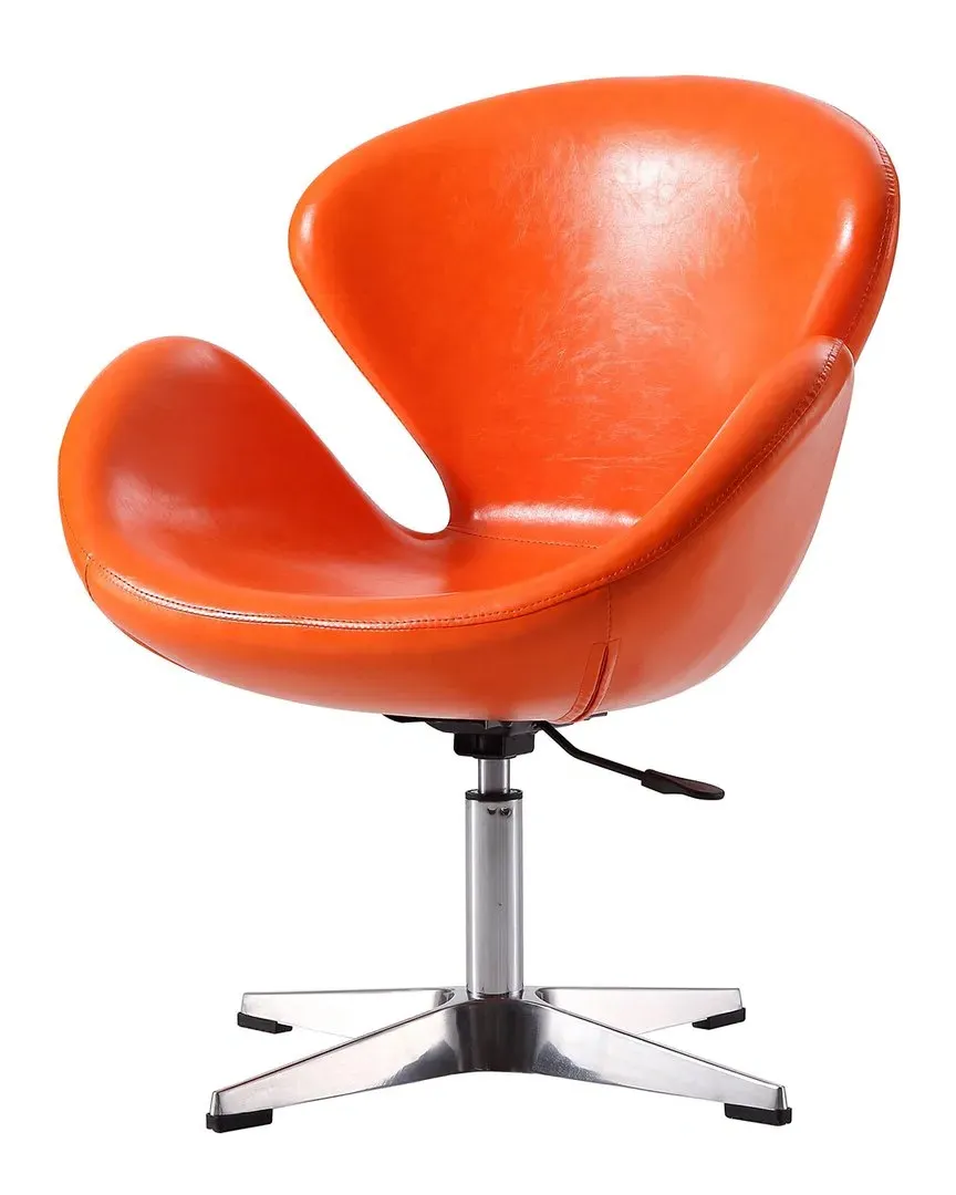 Raspberry Set of 2 Adjustable Swivel Chairs - Tangerine, Metal