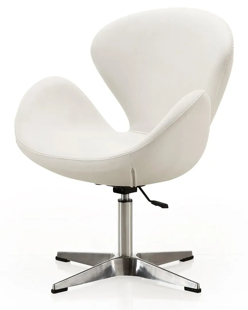 Raspberry Set of 2 Adjustable Swivel Chairs - White, Metal