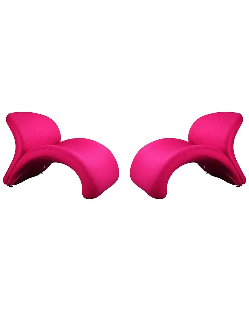 Rosebud Set of 2 Accent Chairs - Fuchsia, Metal image