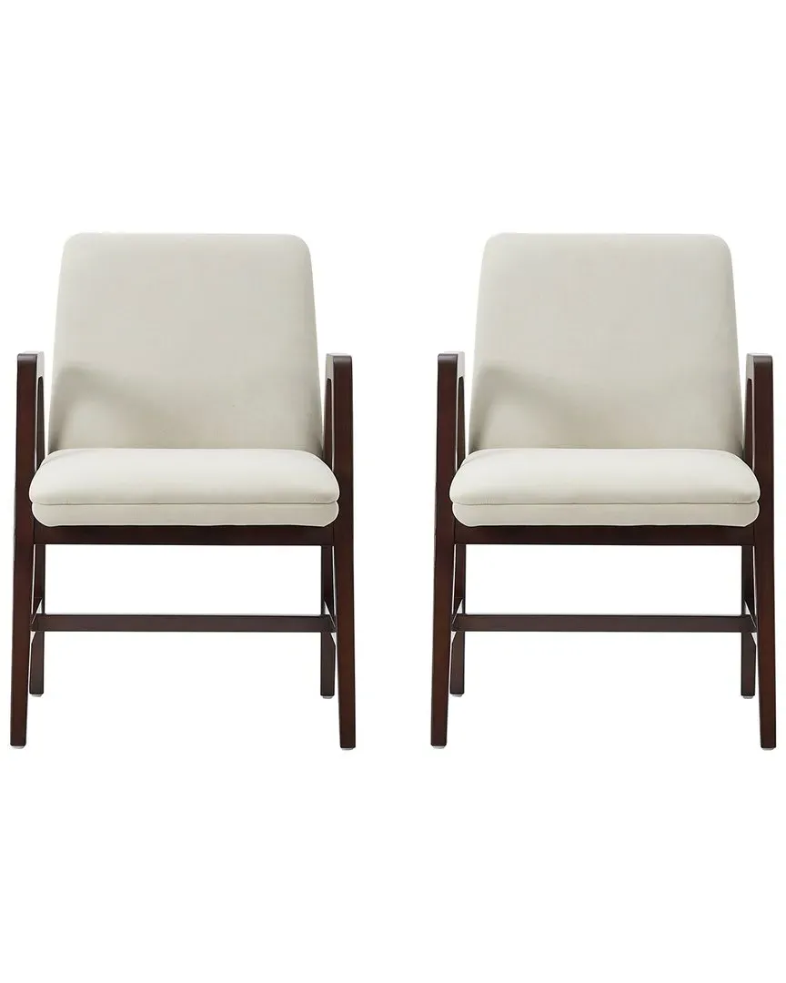 Stella Dining Armchairs Set of 2 - Cream, Velvet