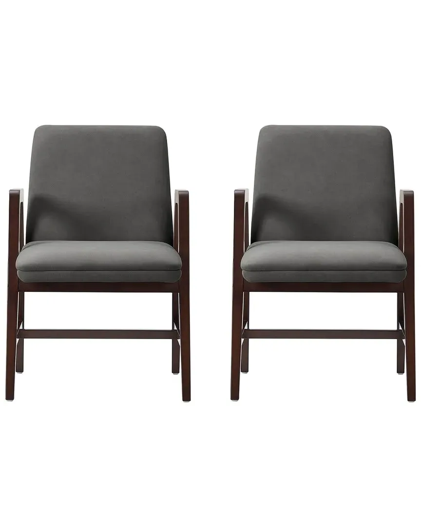 Stella Dining Armchairs Set of 2 - Graphite, Velvet