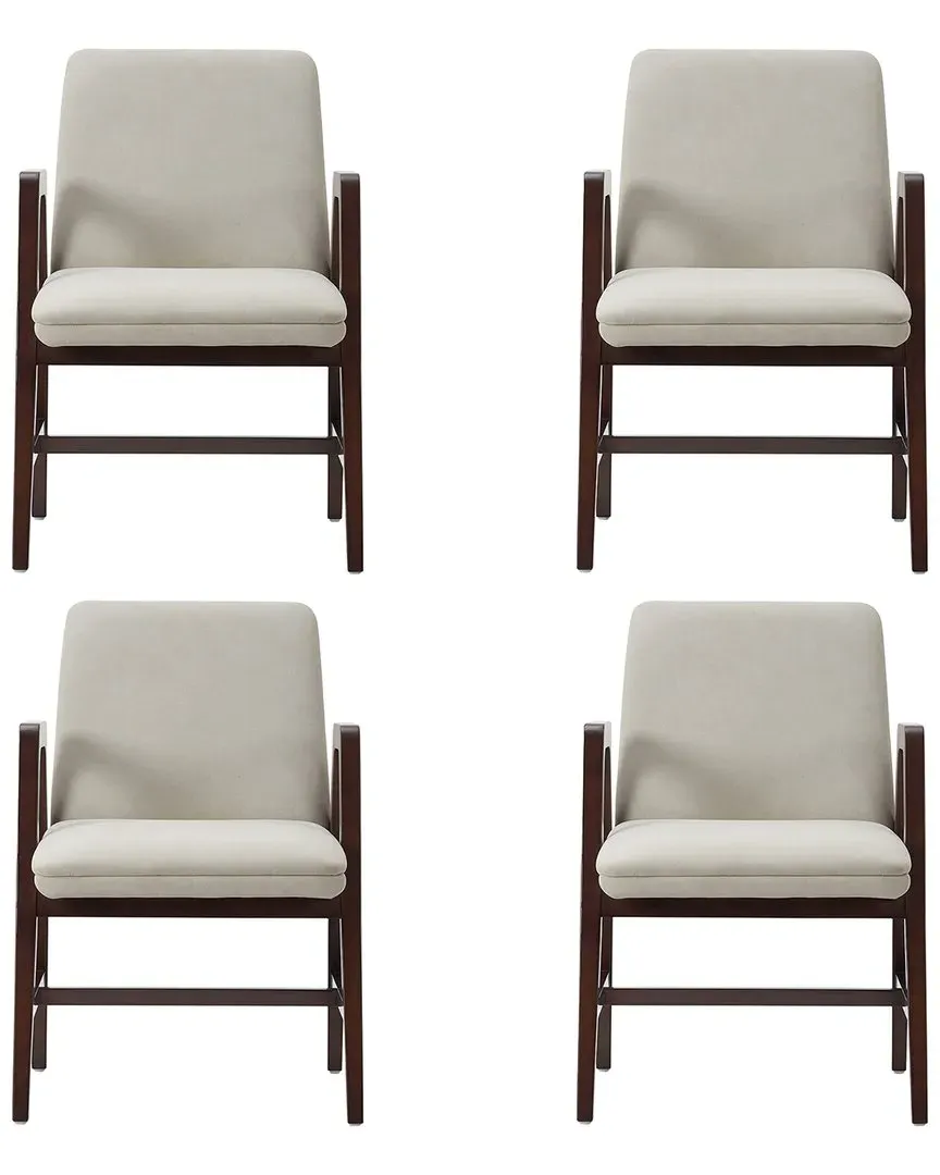 Stella Dining Armchairs Set of 4 - Champagne, Velvet