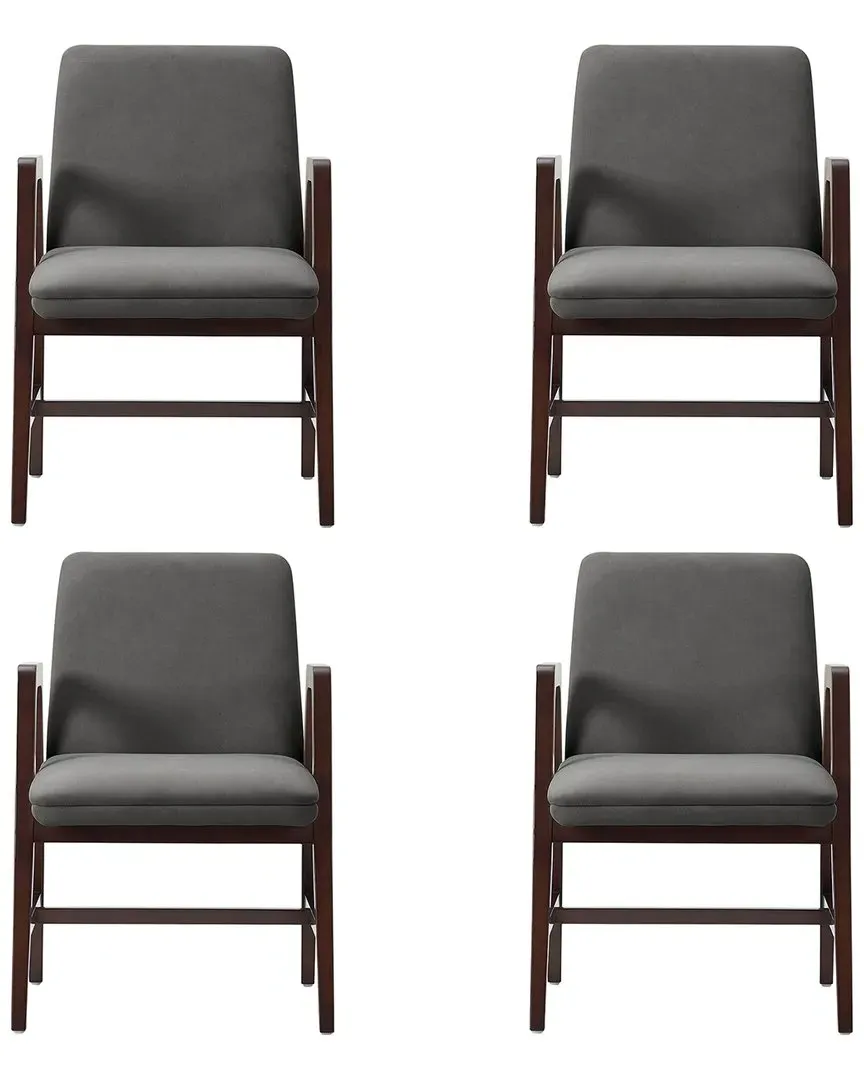 Stella Dining Armchairs Set of 4 - Graphite, Velvet