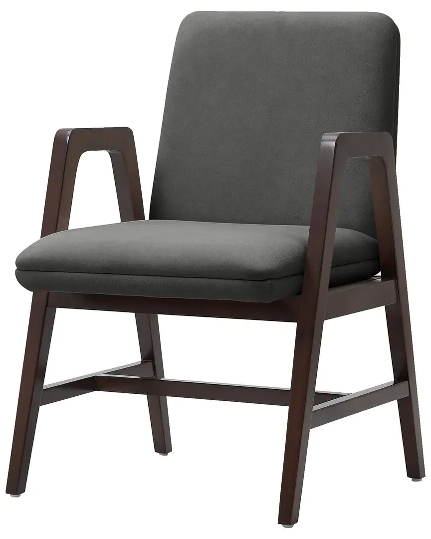 Stella Velvet Dining Armchair - Graphite, Beech Wood