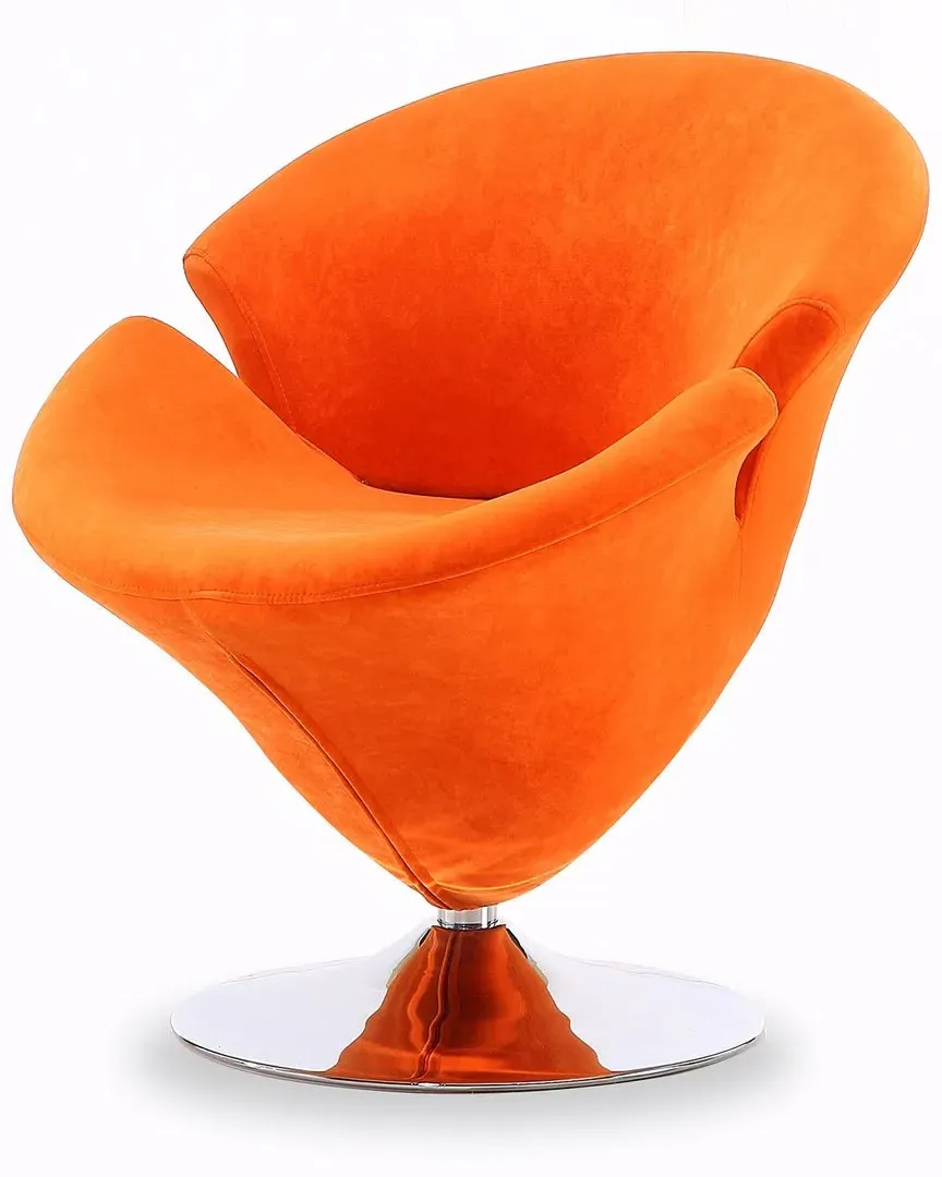 Tulip Swivel Accent Chairs Set of 2 - Orange, Metal