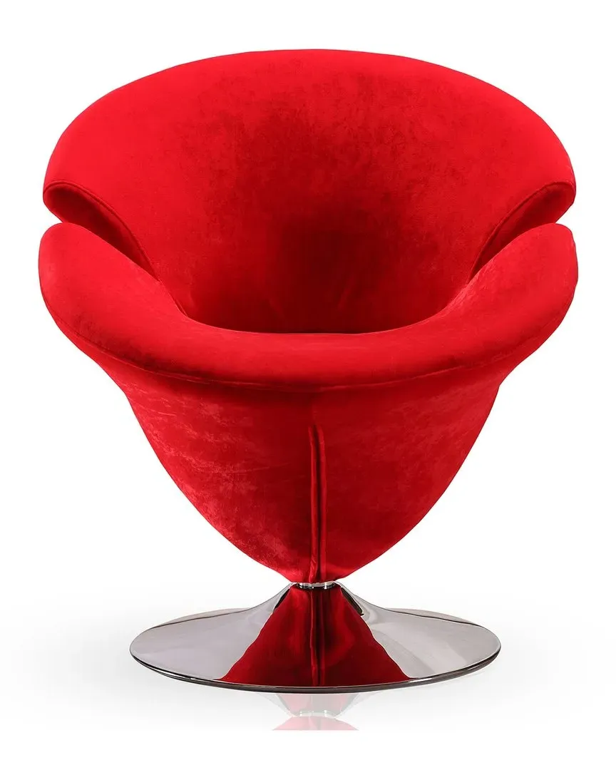 Tulip Swivel Accent Chairs Set of 2 - Red, Metal
