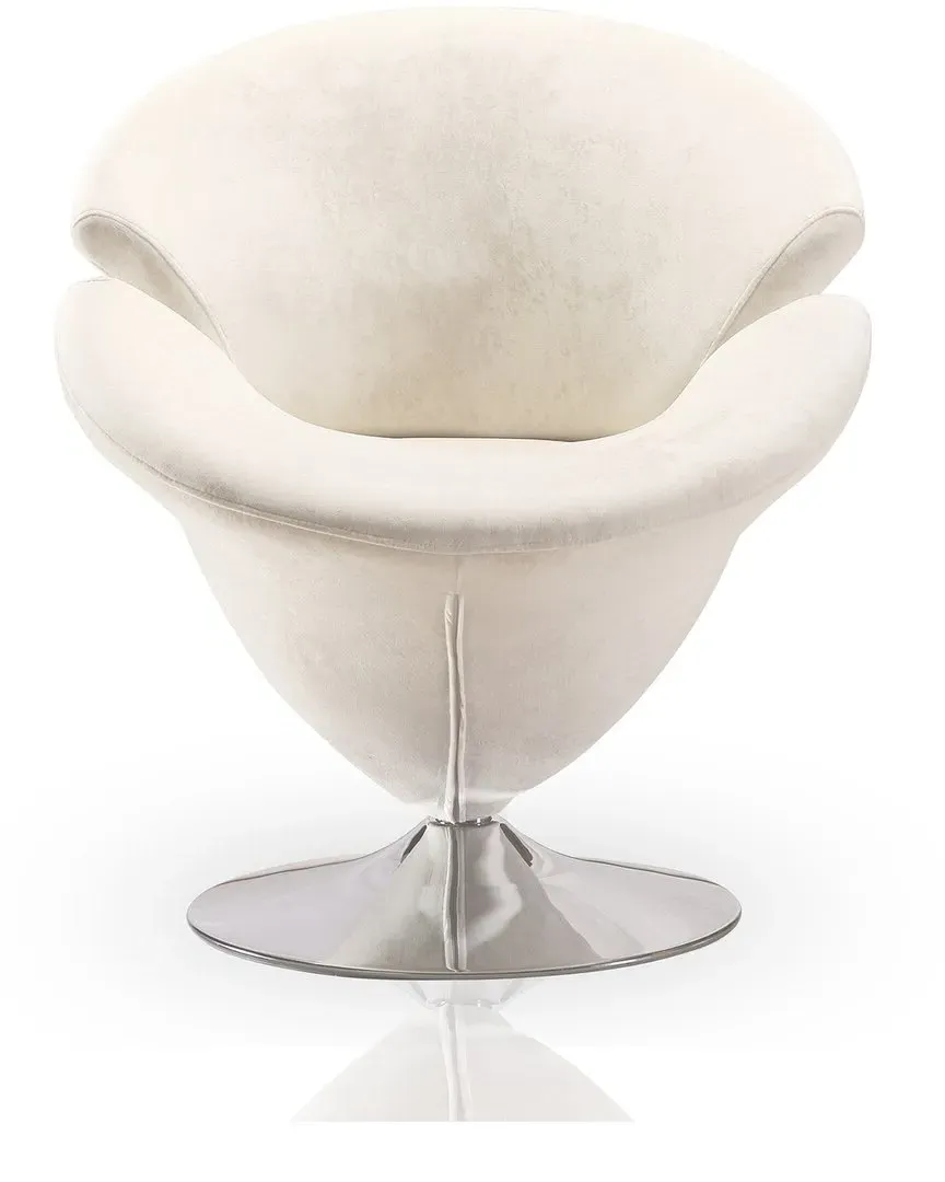 Tulip Swivel Accent Chairs Set of 2 - White, Metal