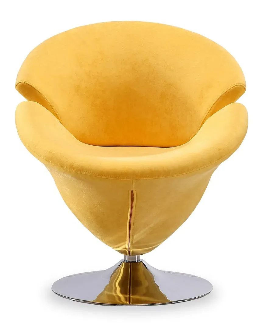 Tulip Swivel Accent Chairs Set of 2 - Yellow, Metal