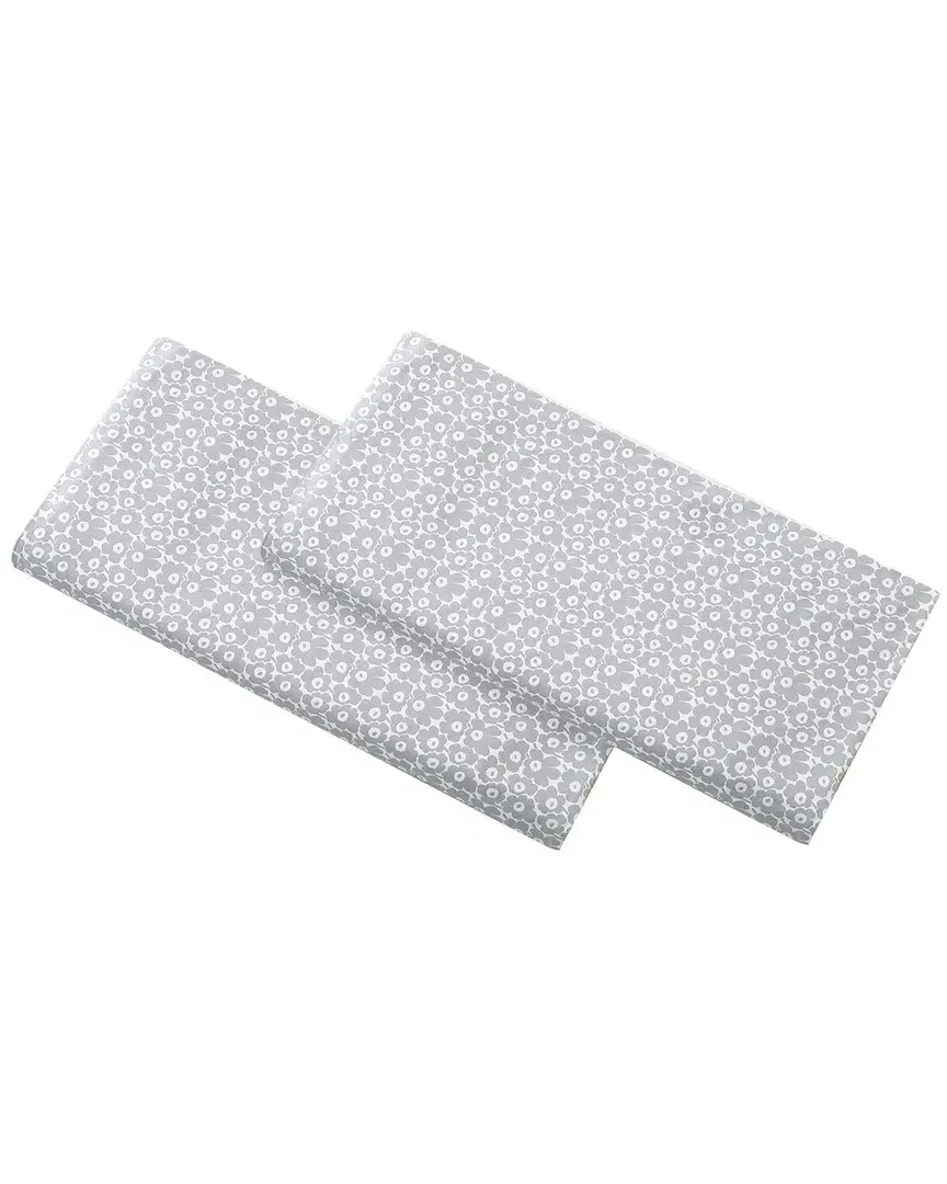 Pikkuinen Unikko Cotton Percale Pillowcase Set - Grey image