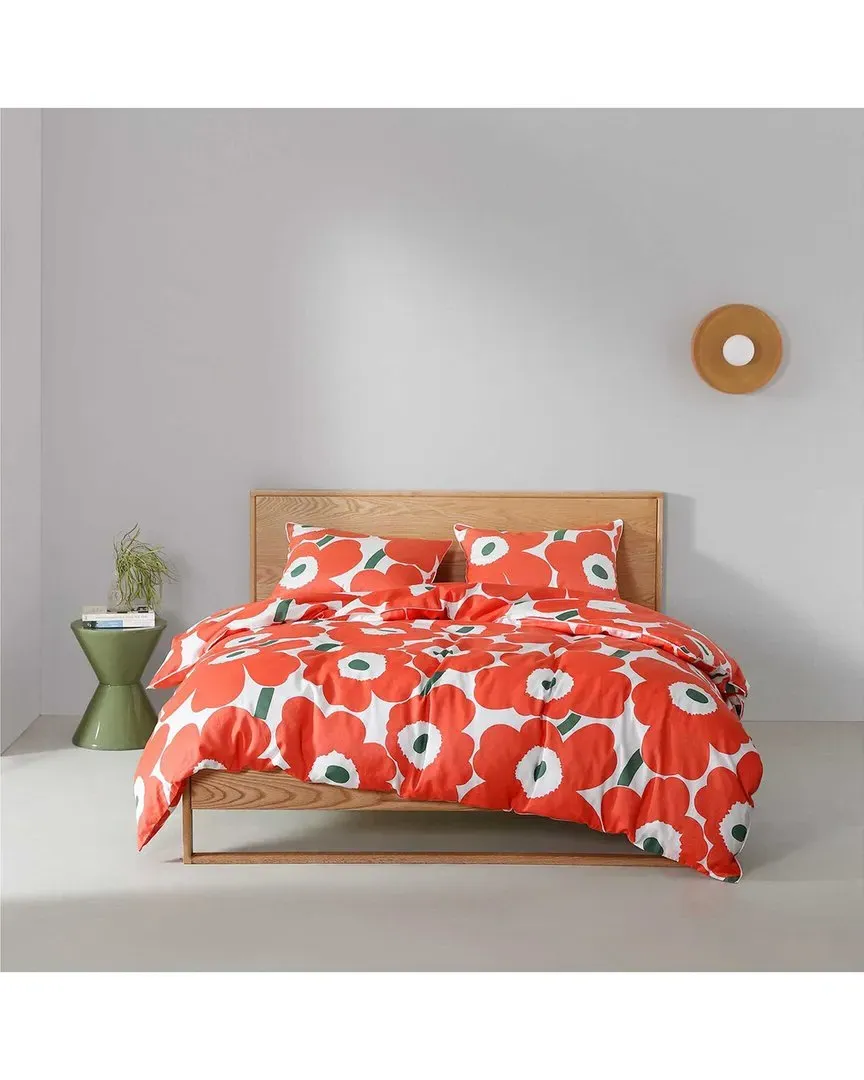 Unikko Organic Cotton Duvet Cover Set - Orange