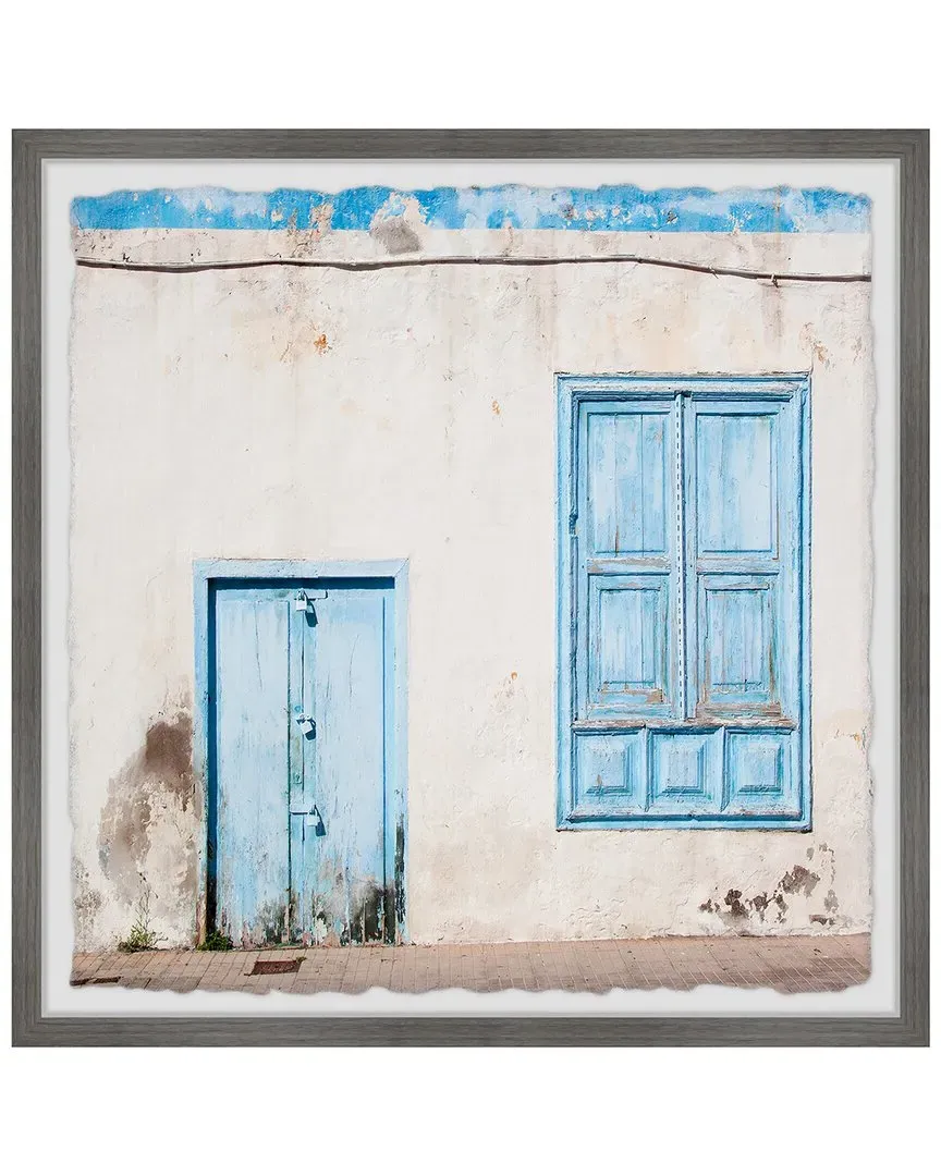 Blue Doors And Windows Framed Print Wall Art - Multicolor image