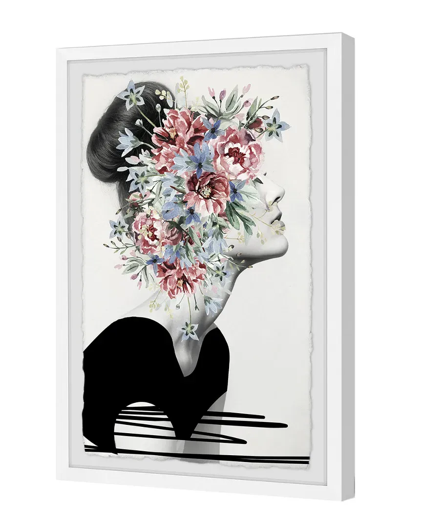 Flower Crown Framed Print with Deckled Edges