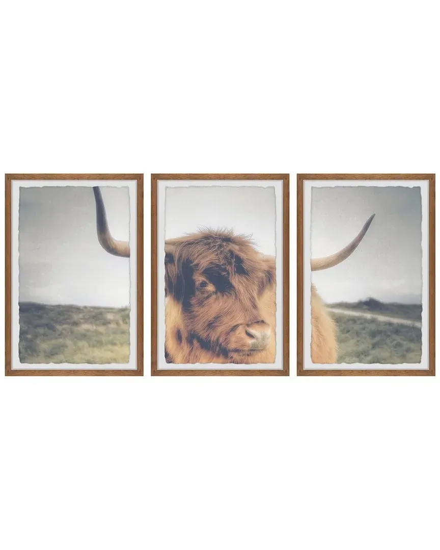 Marmont Hill Cow's Eye View Triptych - Multicolor image