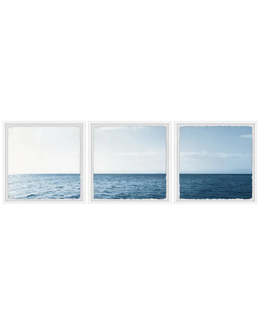 Panoramic Sea Horizon Triptych Wall Art - Multicolor