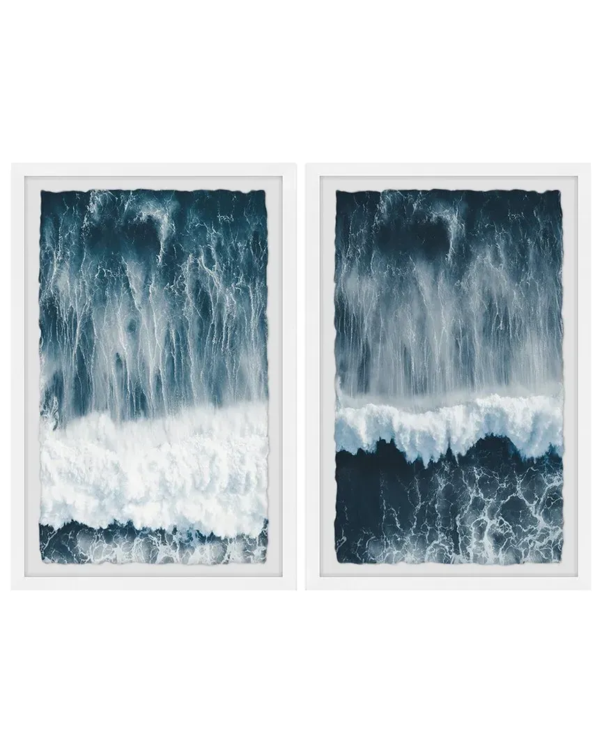Raging Waves Diptych Wall Art - Multicolor, Paper image