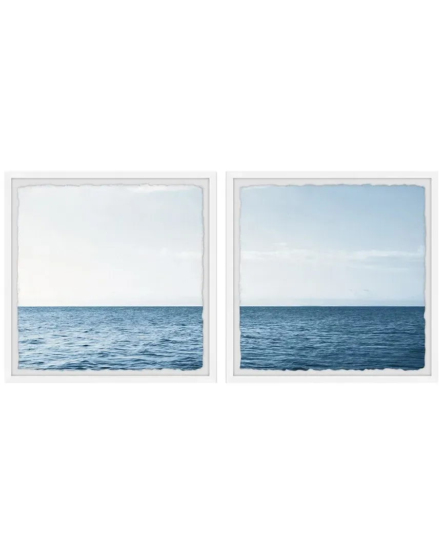 Straight Sea Horizon Diptych Wall Art - Multicolor image
