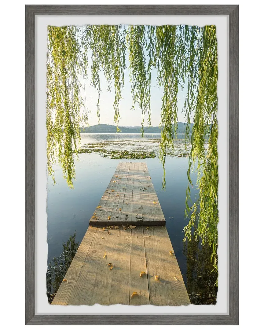 Wooden Plank Bridge Framed Print Wall Art - Multicolor image