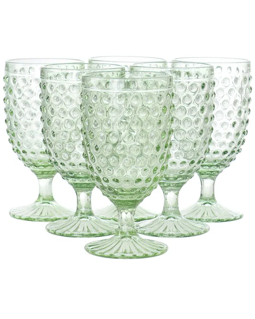 6pc Hobnail Goblet Drinkware Set - Glass