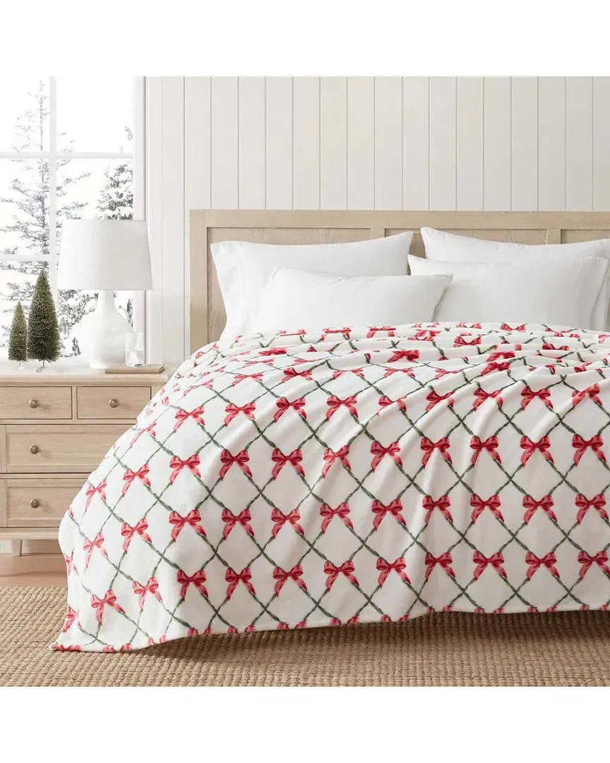 Emmbow Plush Throw Blanket - White, Polyester image