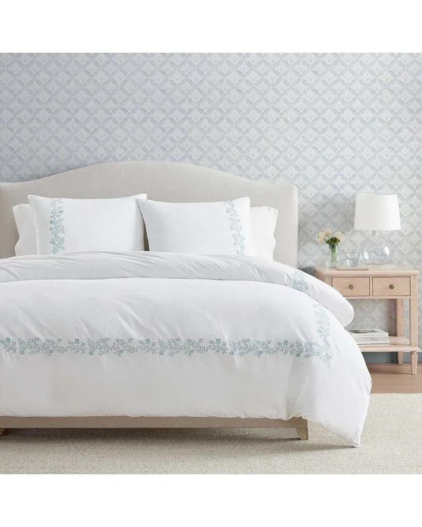 Garden Path Embroidery Duvet Set - White, Cotton image