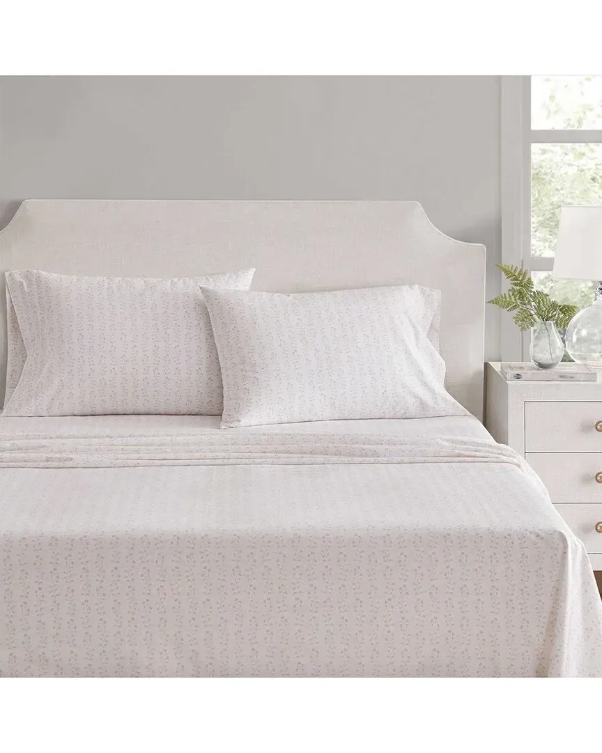 MS Core Ditsy Vine Cotton Percale Sheet Set - White image