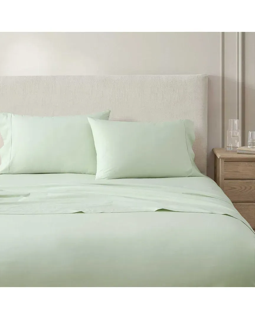 Skylands Cotton Percale Sheet Set - Light Sage
