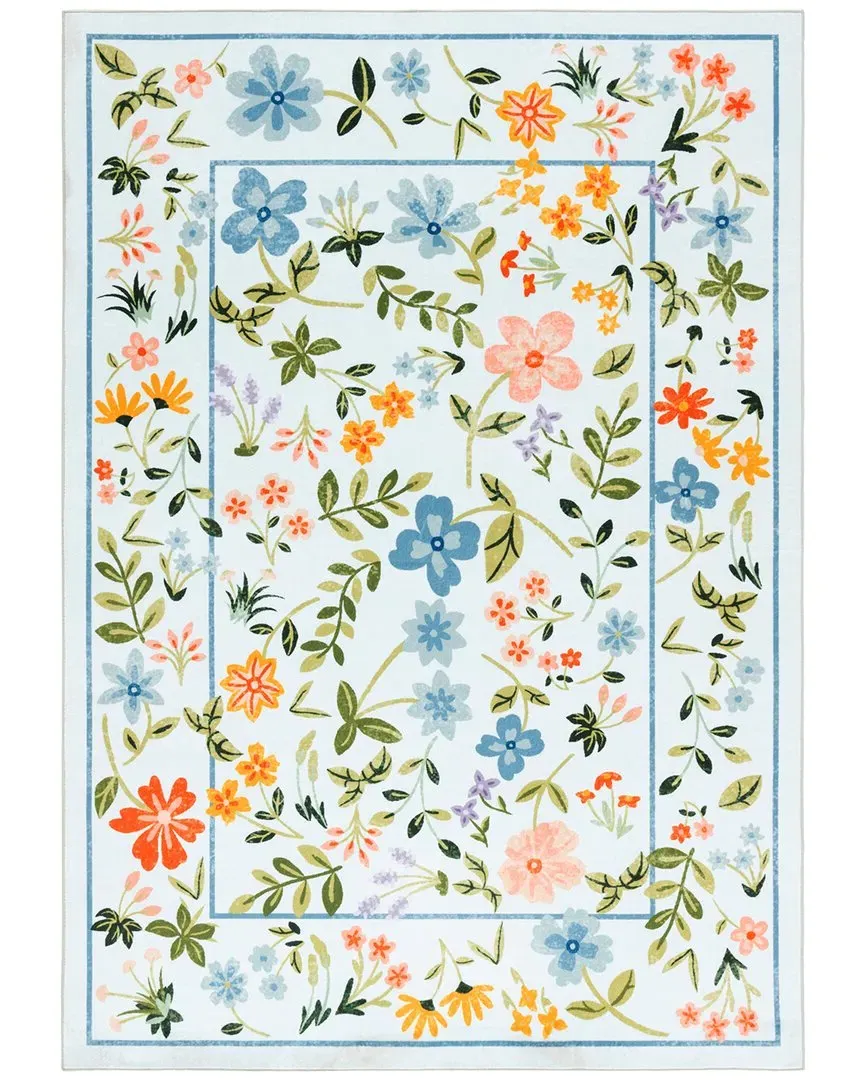 Zinnia Polyester Rug - Blue image