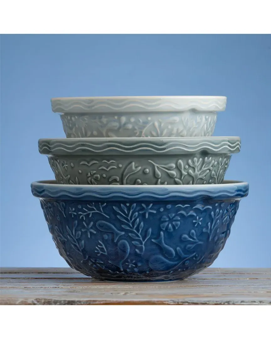 Set of 3 Nautical Mixing Bowls - Multicolor, Earthenware image