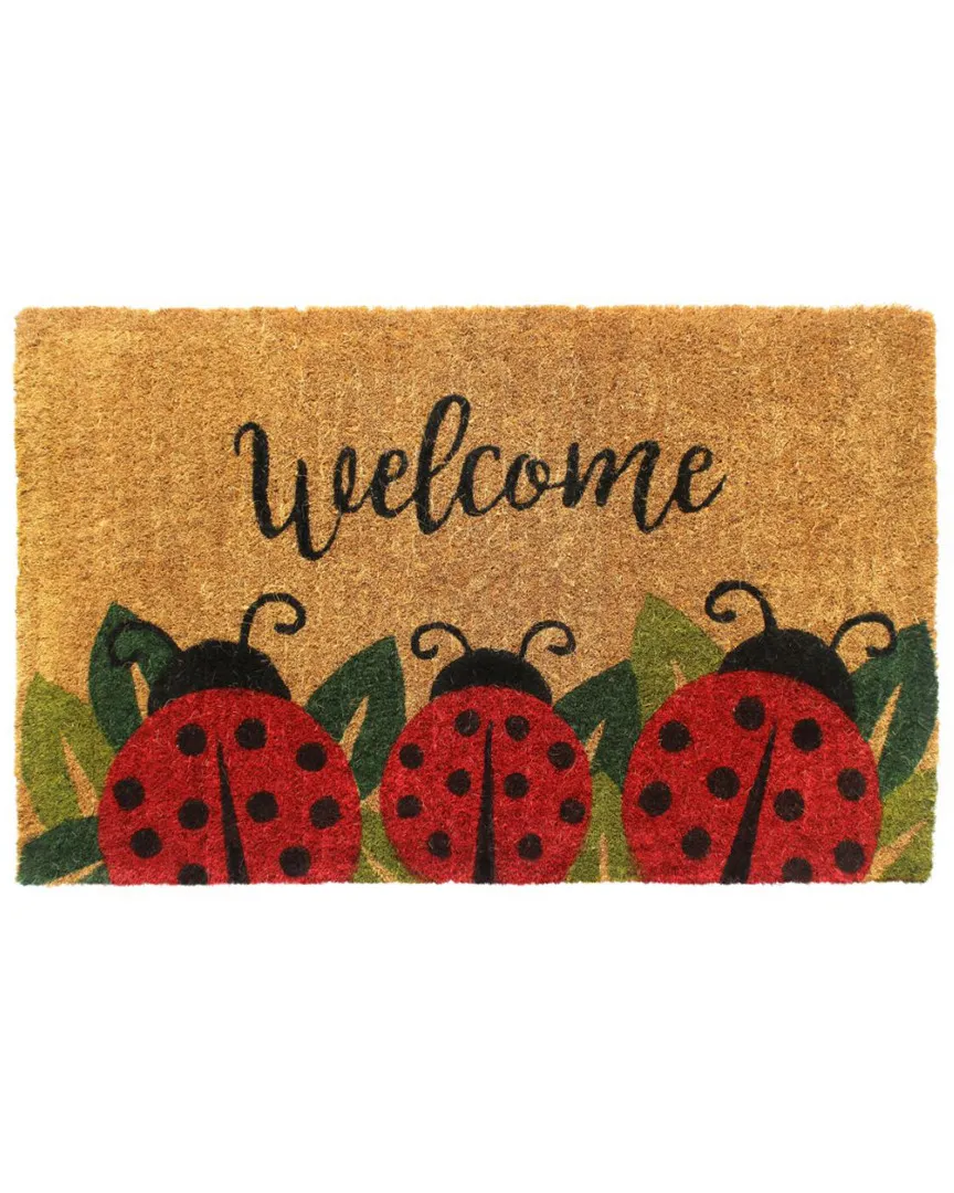 Ladybug Hand-Loomed Doormat - Red, Coir