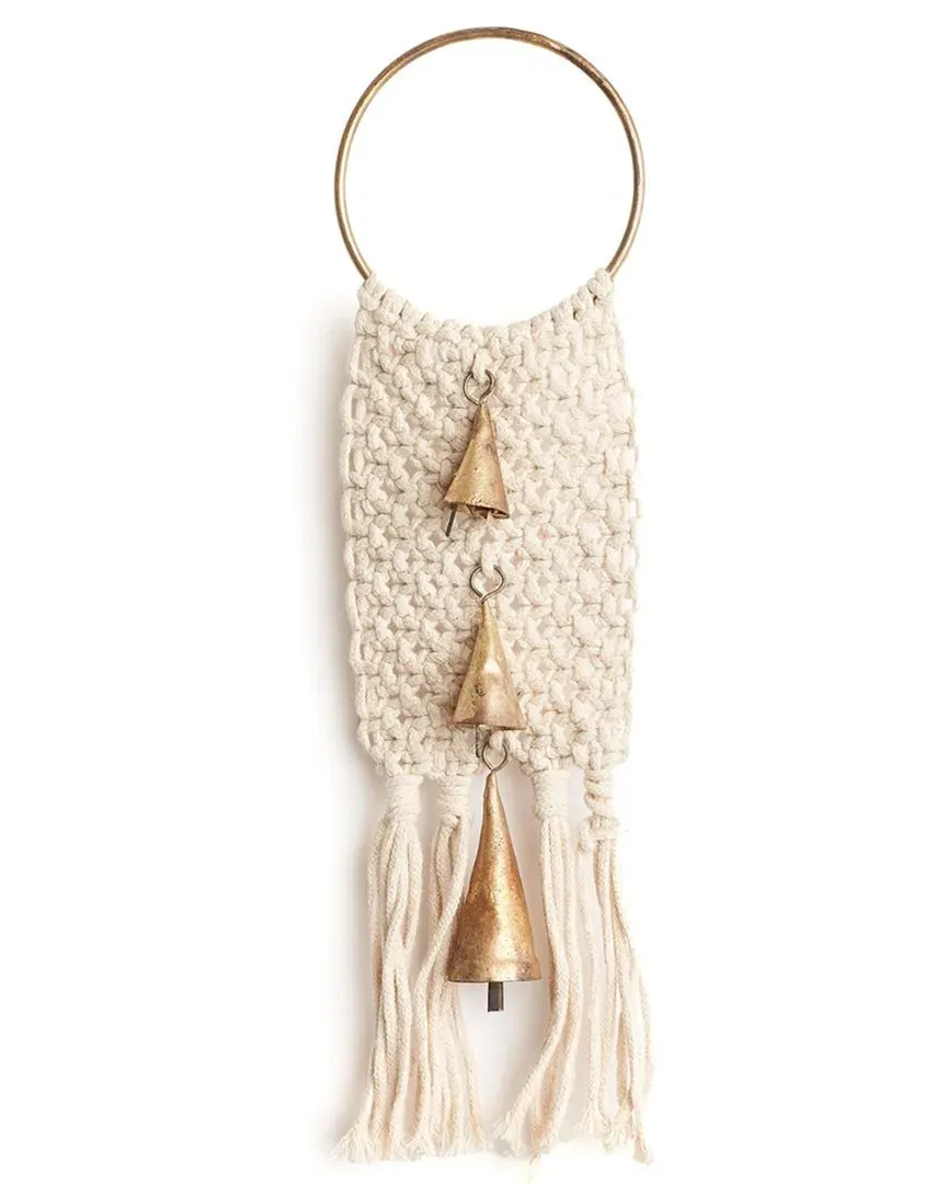Macrame Cone Bells Door Hanger - Cream image