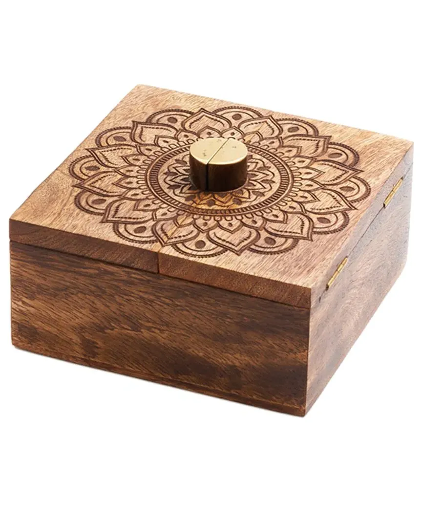 Mandala Keepsake Box - Brown, Mango Wood image