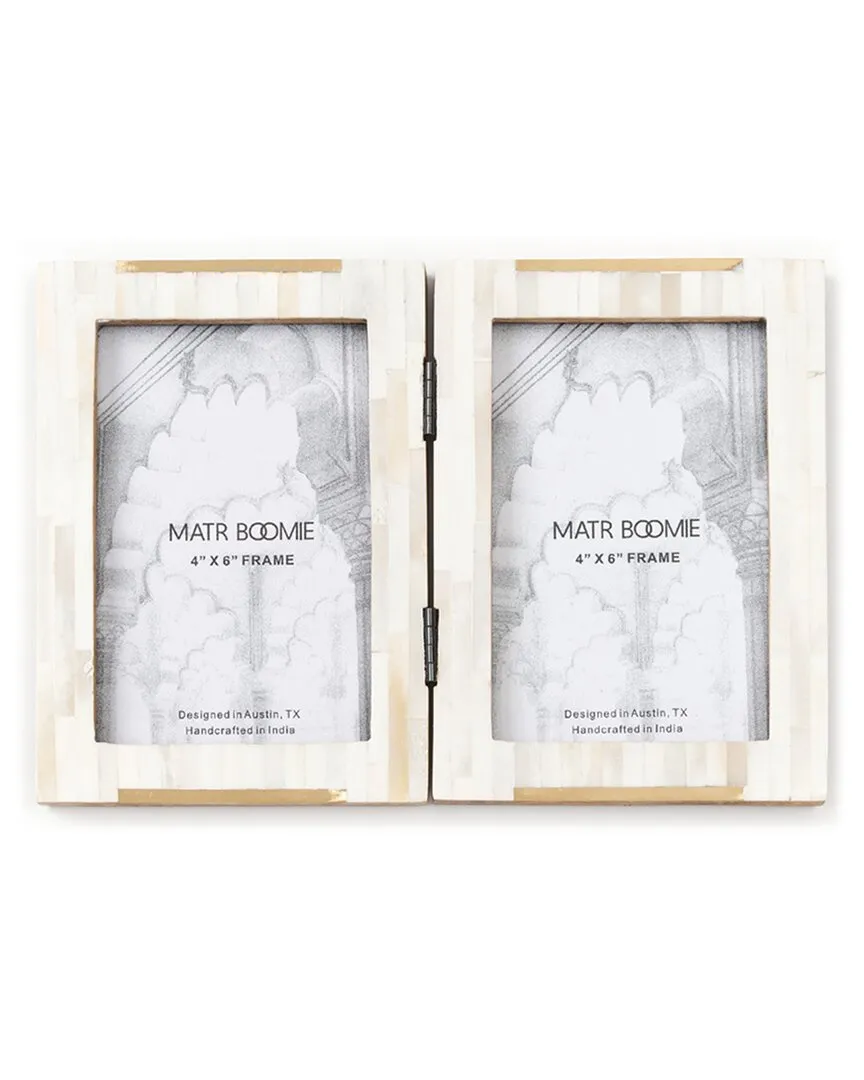 Mukhendu 4x6 Double Picture Frame - Cream, Bone image