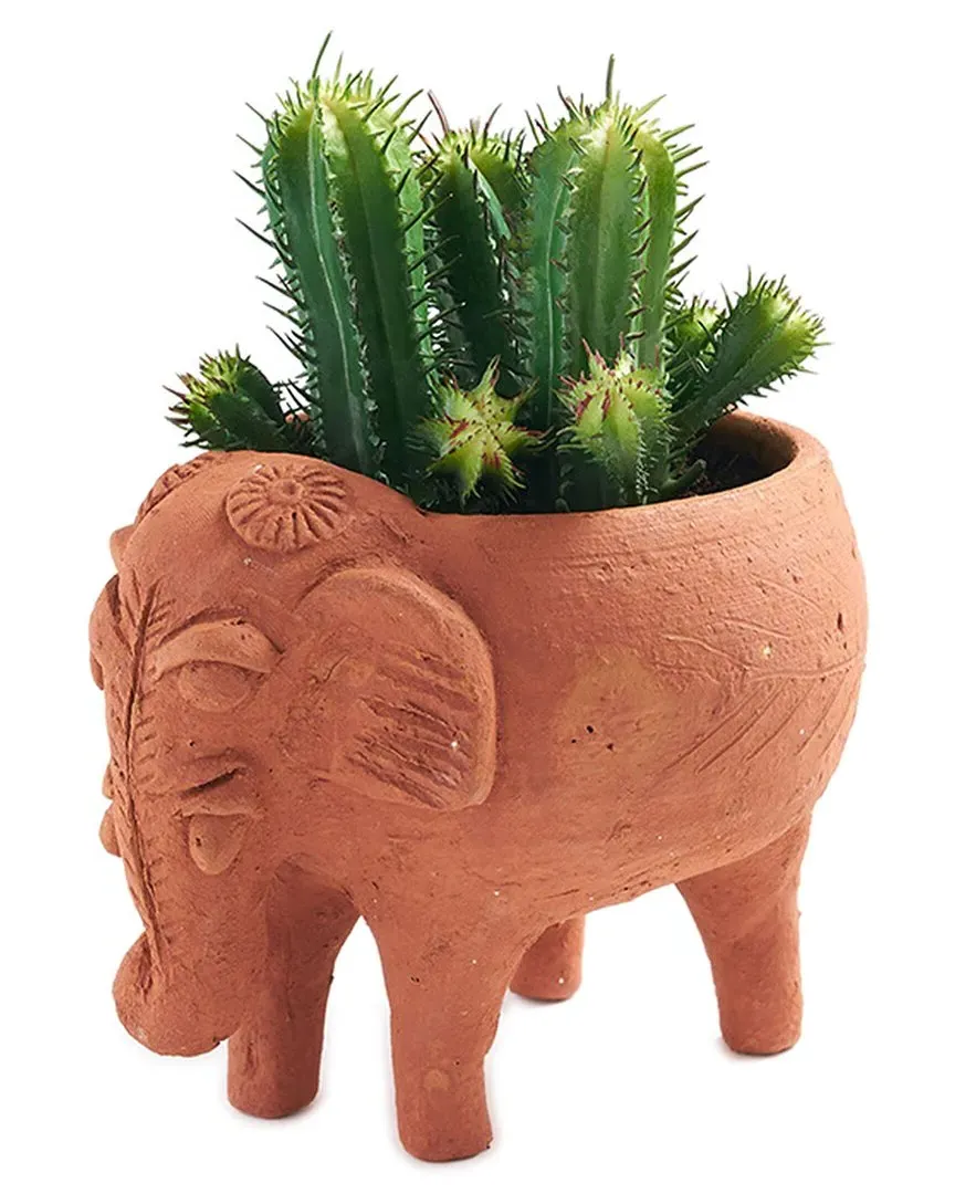 Rakshana Elephant Plant Pot - Terracotta, Clay