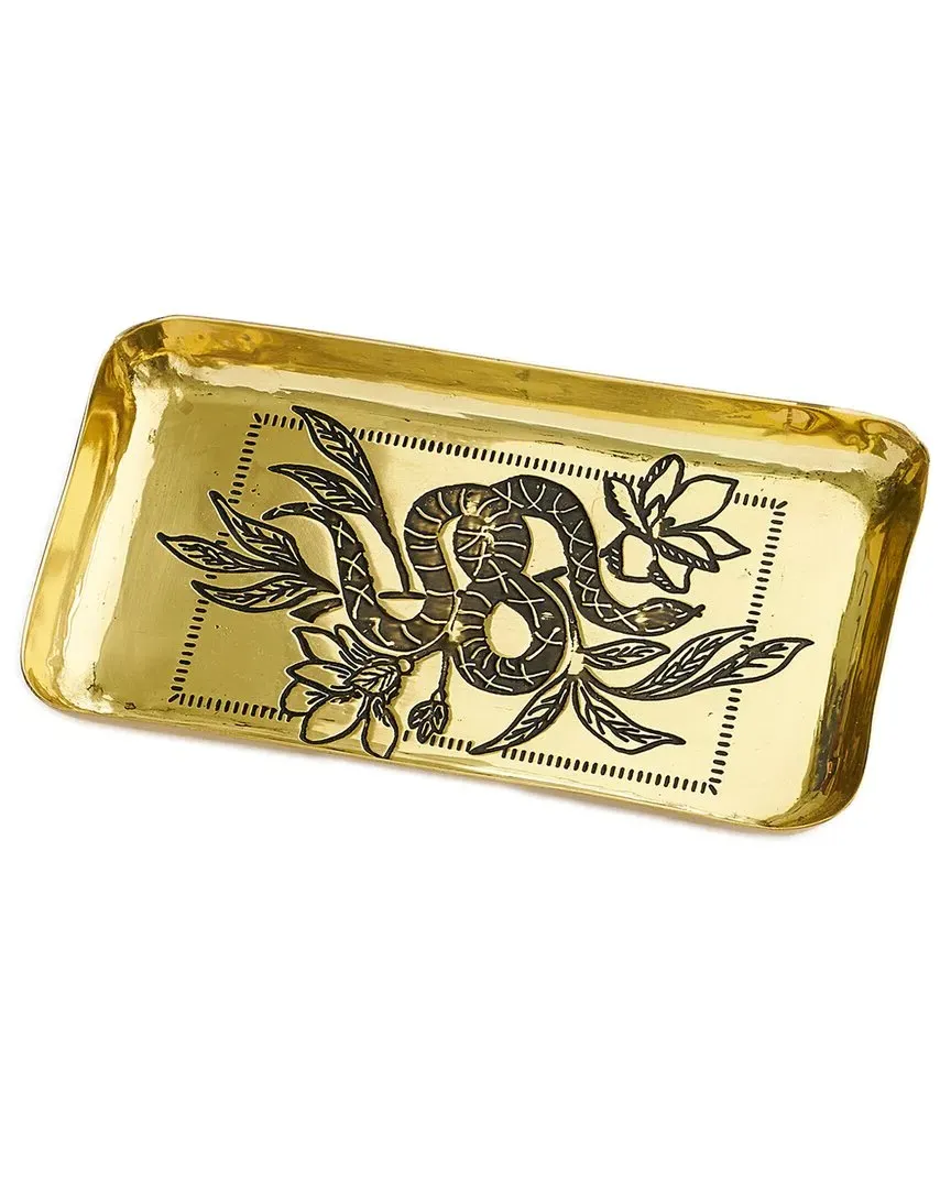 Saanp Snake Catch All Tray - Gold, Brass