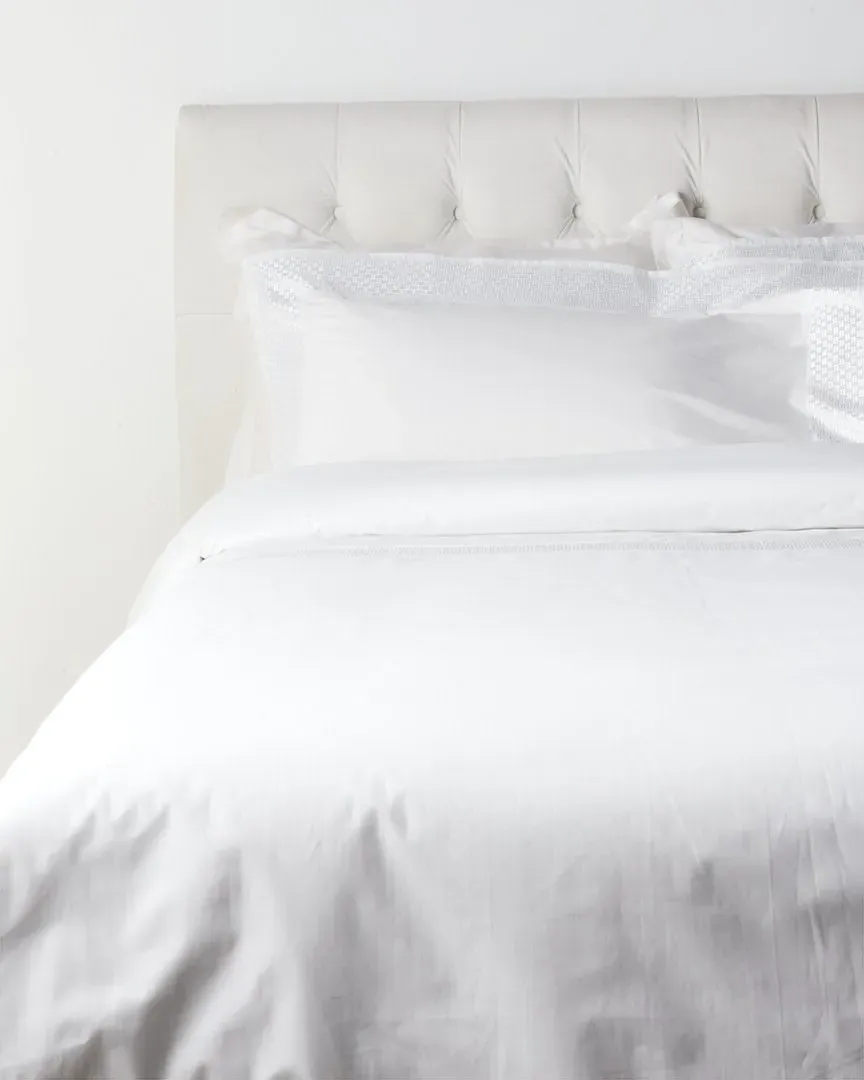 Basket Weave Duvet Set - White, Cotton image