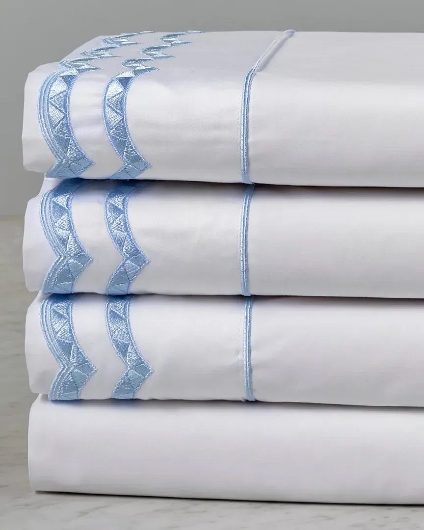 Double Scallop Sheet Set - White, Cotton