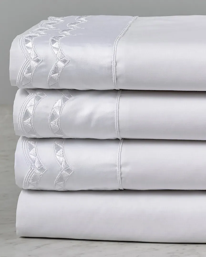 Double Scallop Sheet Set - White, Cotton image