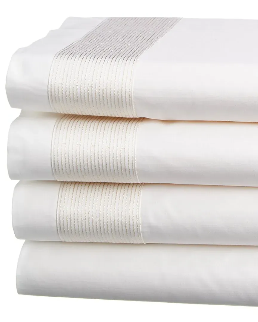 Stitches Sheet Set - White, Cotton image