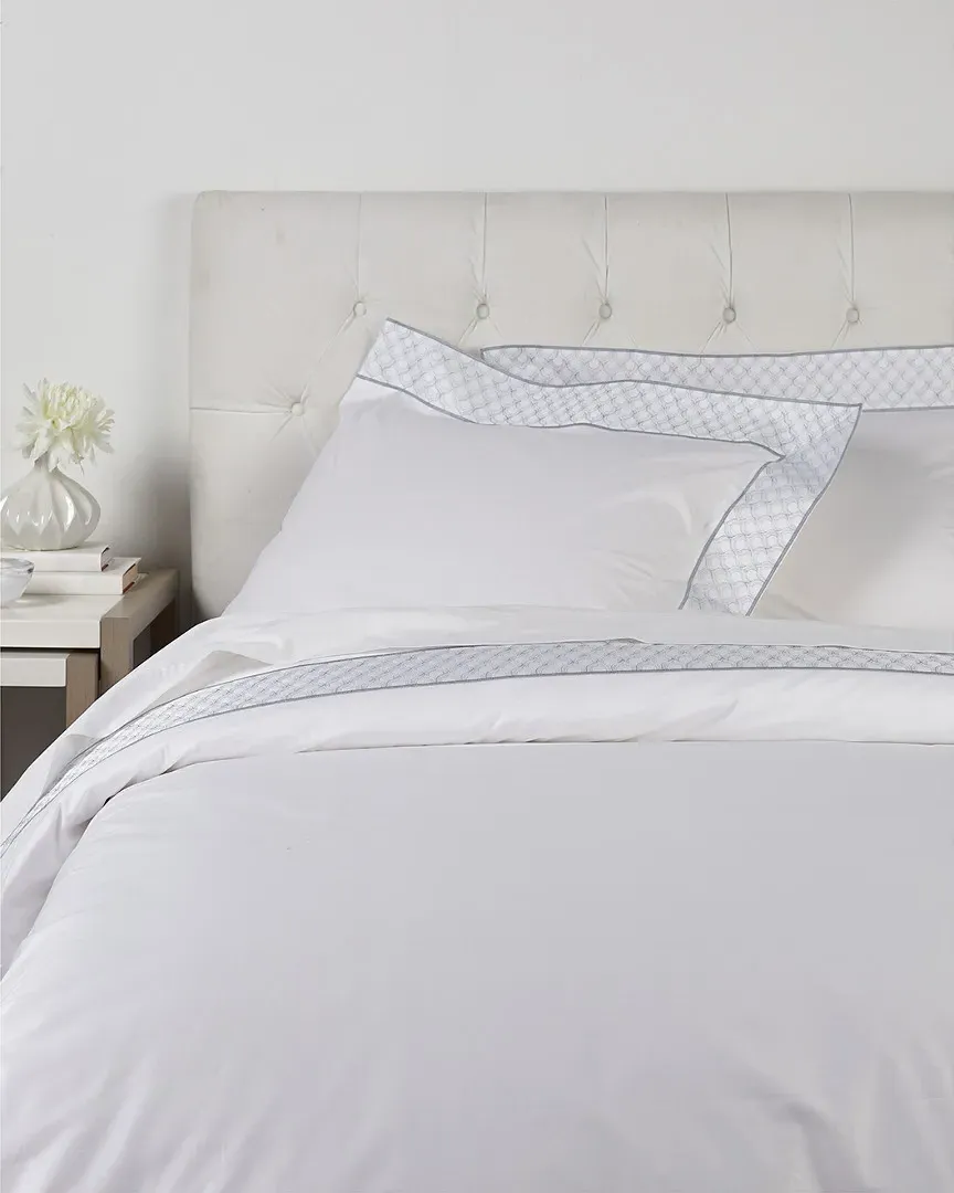 Taj Mahal Embroidered Duvet Set - White, Cotton