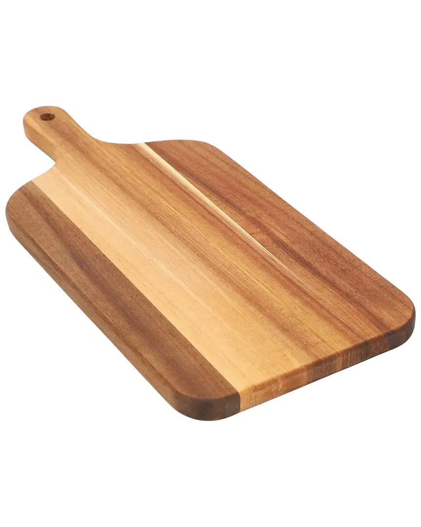 11.5in Acacia Wood Charcuterie Cheese Board with Handle - Brown image