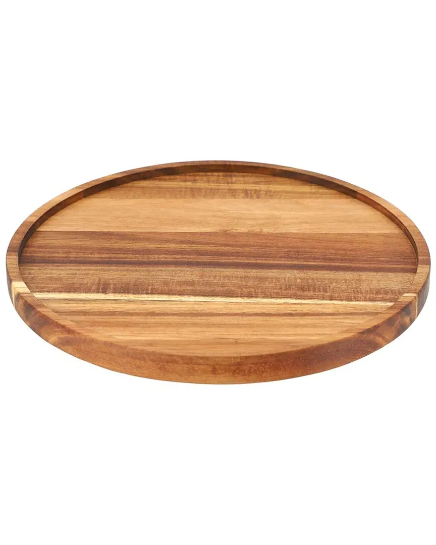 12in Round Lazy Susan Tray - Brown, Acacia Wood