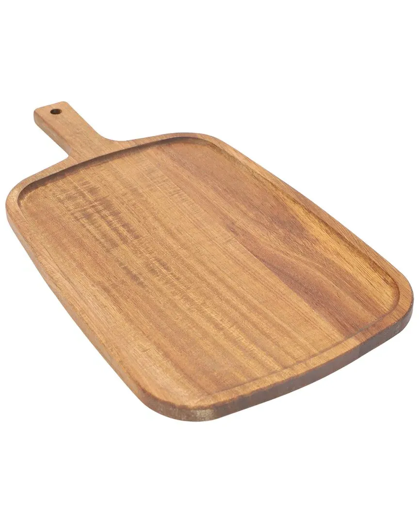 14in Rectangle Serving Board with Handle - Brown, Acacia Wood image