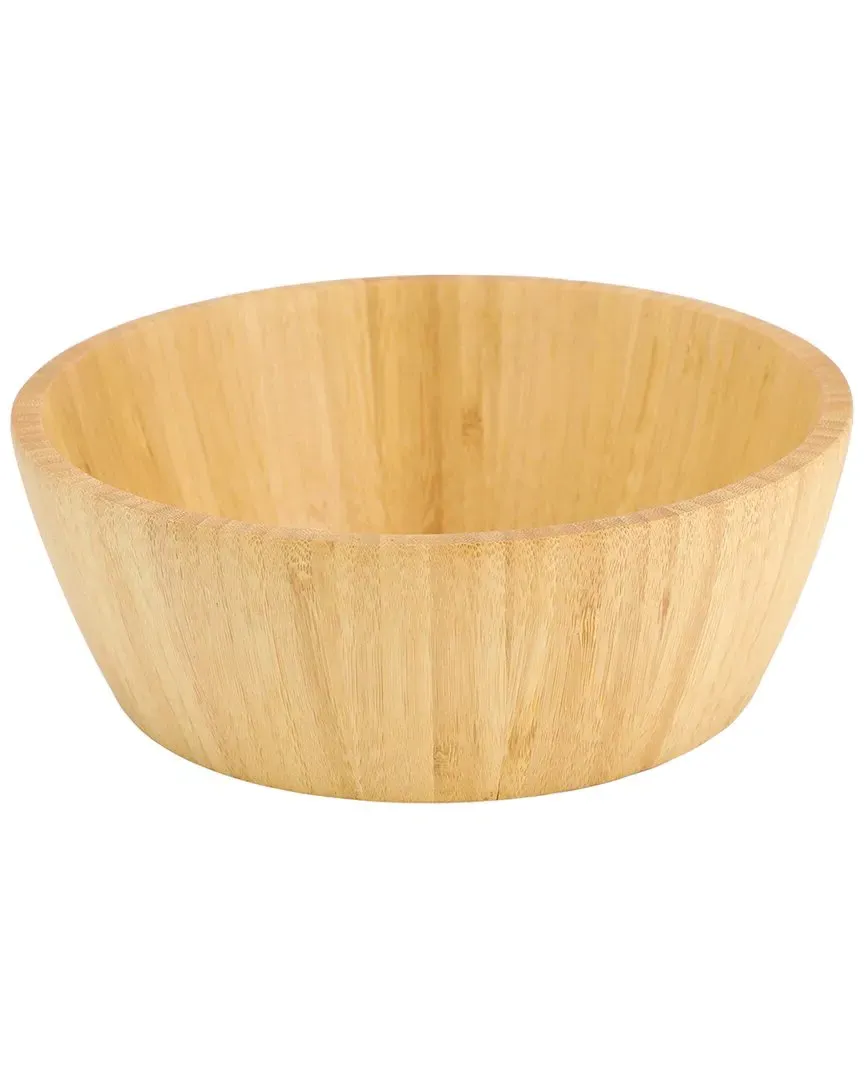 4pc 8in Bamboo Wood Serving Bowl Set - Light Brown