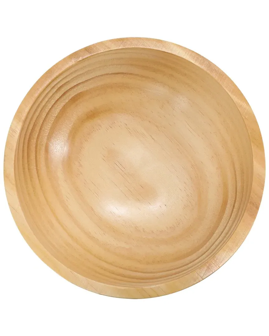 7in Acacia Wood Serving Bowl - Light Brown